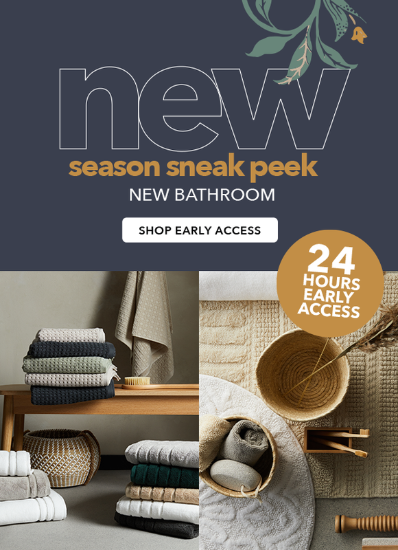 New Season Sneak Peek bathroom. Shop new in 